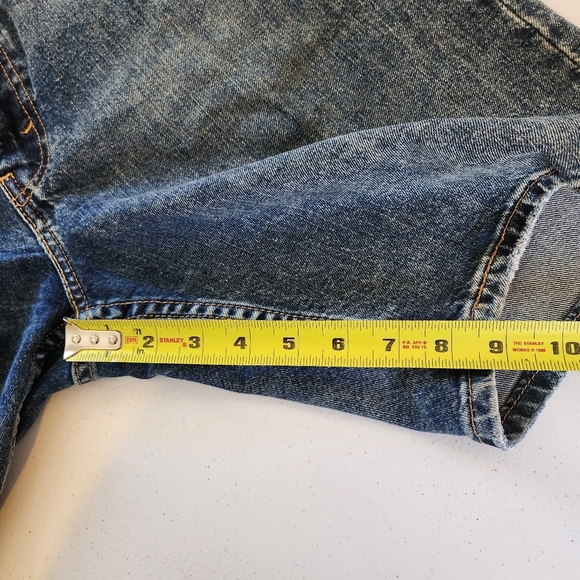 Levis 412 Men’s Size 38 9" Denim Jean Shorts Blue Medium Wash Stretch Festival - Picture 8 of 9